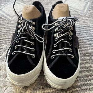 Limited Edition Alexa Chung x superga velvet platform sneakers sz 37❤️❤️❤️